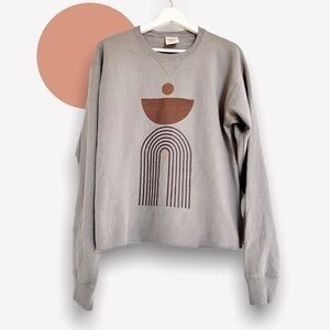 Boho oversized Sweatshirt Gray women’s Small